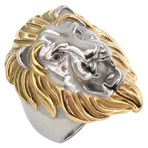 Cincin Singa Baja Anti Karat Berlapis Emas 18K PVD Beiyan Jewelry, Cincin Pria Freemason Jangkar Hitam Punk yang Dapat Dipersonalisasi untuk Pesta Pernikahan - Product Image 2