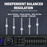 Procesador de Audio Digital 2x4 DSP Crossover con Control Automático de Ganancia 96kHz 24-bit para Sistema de Sonido de Teatro, Bar o Escenario, Metálico DAP-24 DAP-36