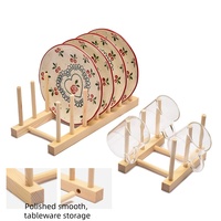 Holz-Geschirrständer mit Multifunktionsdesign für die Küche, Inklusive Tellerablage und Schüsselorganizer