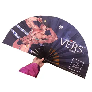 [I AM YOUR FANS]35センチメートルBamboo Rave Festival Accessories Large Clack Folding Hand Fan (Planets Colorful Galaxy Nebula)
