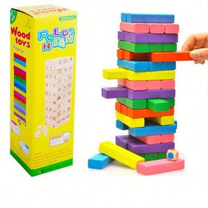 Bloques de Madera Apilables para Uso en Interiores y Exteriores, Juego Gigante Clásico de Torre de Bloques - Product Image 4