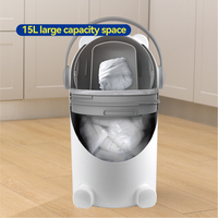 Petite poubelle portable en plastique avec couvercle roulant, résistante aux odeurs, pour chambre à coucher, motif animal mignon