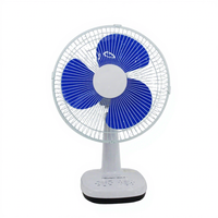 Ventilateur de table 12V AC/DC 16 pouces avec moteur à balais, portable, pour salle de bain, en plastique
