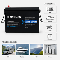 Batterie LiFePO4 12V 300Ah, pack de batteries 12.8V 3840Wh, 6000 cycles, batterie lithium à décharge profonde pour applications marines, camping-cars, moteurs de pêche à la traîne, et alimentation de secours solaire