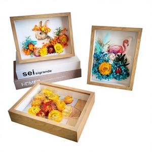 Cadre photo creux pour la Fête <span class=keywords><strong>des</strong></span> Mères, kit de matériaux DIY pour fleurs séchées, ornements, cadre photo, activités créatives, ensemble cadeau fait main - Product Image 1