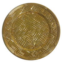 Assiettes de présentation rondes de luxe vintage dorées de haute qualité pour mariages, durables, réutilisables, design ajouré, personnalisables pour fêtes