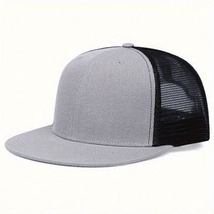Wholesale Blank Snapback Cap Custom Embroidery Logo <b>Flat</b> Bill Mesh Snapback Trucker <b>Hats</b> - Product Image 5
