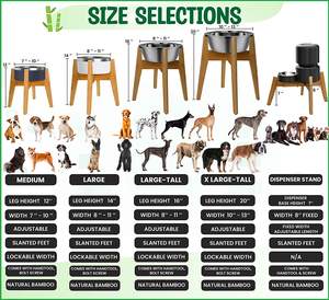 Köpek suyu yiyecek kasesi besleyici standı-yükseklik 12 inç, ayarlanabilir genişlik 7-10 inç-yükseltilmiş yükseltilmiş Pet sabun tutucu-orta ila La - Product Image 2