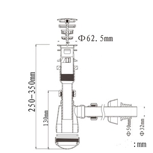 Kit de vidange pour lavabo <span class=keywords><strong>TALEA</strong></span> 1 1/4 pouces, tuyau de vidange, siphon de lavabo, kit de plomberie, accessoire de vidange pour lavabo - Product Image 4