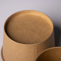 Bol en papier kraft, emballage circulaire pour soupe, barquette à soupe, boîte à lunch jetable pour la restauration rapide, conteneur à emporter