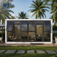 Mini-villa de luxe sur mesure OEM/ODM de 16 pieds, conteneur mobile moderne préfabriqué en acier léger, villa compacte détachable avec panneaux sandwich plats