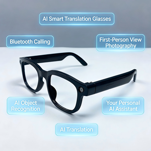 Lunettes Intelligentes de Traduction Instantanée avec Enregistrement Vocal, Appel, Photographie, Interaction Vocale, Wi-Fi et Batterie Grande Capacité 240 mAh - Product Image 1