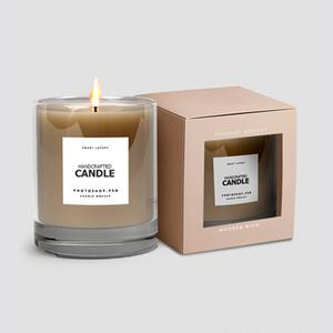 Custom Luxury Matte Black Rigid Cardboard Paper Packaging Candle Gift Box for Candles