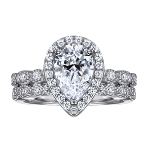 Juego de Anillos de Boda de Tres Piezas con Patrón de Corazón, Joyería Clásica de Compromiso, Anillos de Plata de Ley S925 con Circonita para Mujer, Regalo de Aniversario - Product Image 1