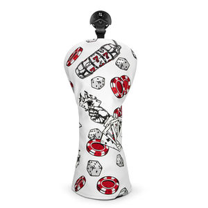 Livraison Rapide – Lot de 3 Housses de Tête de Club de Golf en Cuir PU Blanc avec Broderie Dés – Pour Clubs Hybrides - Product Image 3