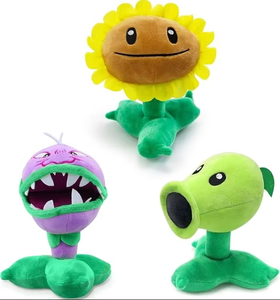 Peluche personnalisée brodée en coton PP écologique, figurine douce, Peashooter <span class=keywords><strong>Plants</strong></span> <span class=keywords><strong>Zombies</strong></span>, jouets en peluche pour enfants, garçon, anniversaire - Product Image 1