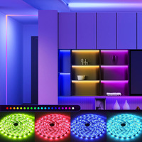 Tira de Luces LED Inteligente USB para Ambiente de E-Sports, RGB, con Respuesta a la Música, Cambio de Color, Autoadhesiva, Bajo Voltaje 5V, Ancho de PCB de 8mm