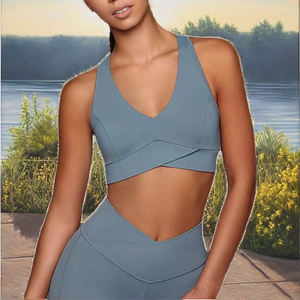 BM039 elegante activo gimnasio de las mujeres Wrap Top Venta caliente Fitness Sports Bra Custom Logo V-Shape Hollow Back Design transpirable - Product Image 2