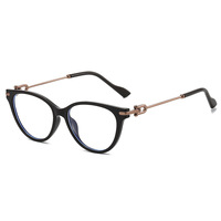 Lunettes de vue carrées œil de chat pour femmes, monture bicolore vintage, anti-lumière bleue, pour presbytie