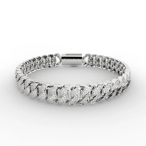 Pulseras de Lujo de Cadena Cubana de 9MM con Diamantes Sintéticos Europeos de Grado Superior, Hechas a Mano, Estilo HipHop - Product Image 6
