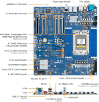 Carte mère serveur à socket unique MH53-G40, AMD Ryzen Threadripper PRO 9000/7000 WX-Series, 8 x DIMMs, 4 x ports SATA 6 Gb/s