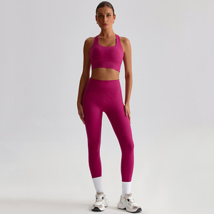 Ensemble <span class=keywords><strong>de</strong></span> yoga sexy pour femme avec logo personnalisé, taille haute, sensation seconde peau, respirant, pour le sport et le fitness – Article en stock - Product Image 6