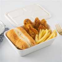 Récipient alimentaire à 5 compartiments avec couvercle, pour sandwichs 3, boîte à Lunch, teneur en carbone, micro-ondes