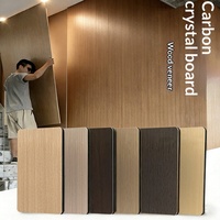 Panneaux muraux modernes en cristal de carbone, motif grain de bois, dalles de plafond à clipser DIY pour la décoration intérieure de la maison, du bureau et du fond de télévision