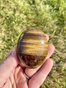 Piedra Ovalada de Ojo de Tigre Natural, Pulida, para Meditación y Joyería - Product Image 4