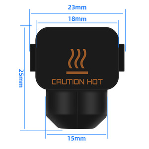 Étui de protection en silicone Bambu Hot End A1 A1mini noir résistant aux hautes températures 23x25x15mm - Product Image 1