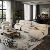 Canapé inclinable rectangulaire moderne en cuir, sectionnel modulaire, structure en bois, 3 places, ensemble de canapés inclinables électriques pour villa