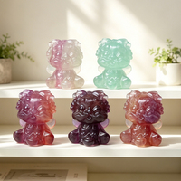 Vente en gros de sculptures de petits dragons en fluorite, pierres précieuses naturelles, sculptées à la main, pour cadeau