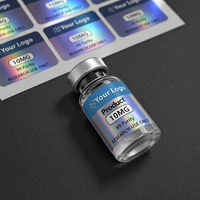 Étiquettes holographiques personnalisées pour flacons de 3 ml, 5 ml, 10 ml, 20 ml, 30 ml, autocollants en vinyle imperméables, étiquettes d'emballage pour cosmétiques