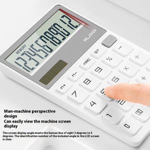 Cao cấp newsai xách tay năng lượng mặt trời thời trang Máy Tính 12-Slot mini văn phòng kế toán máy tính năng lượng kép nút nhựa nhiều màu - Product Image 4