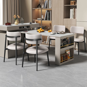 เก้าอี้รับประทานอาหารหุ้มเบาะสไตล์โมเดิร์นมินิมอลสำหรับห้องนั่งเล่นและห้องรับประทานอาหาร - Product Image 4