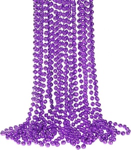Vente en gros de perles Mardi Gras <span class=keywords><strong>Assortiment</strong></span> de colliers de perles en vrac Mardi Gras 33 pouces 7mm Accessoires de costumes de fête - Product Image 5