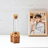 Boîte commémorative en bois pour poils d'animaux, tube de conservation des poils de chat pour collection de poils de chien et de chat