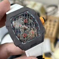 Montre Homme Elite Masterpiece en Fibre de Carbone, Forme Tonneau, Tourbillon Squelette, Mécanique Automatique, Réserve de Marche, Aiguille Sportive de Course