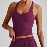 Débardeur de sport polyvalent avec logo personnalisé, dos élégant, vêtement de fitness ultra doux pour femme, vente en gros 4123