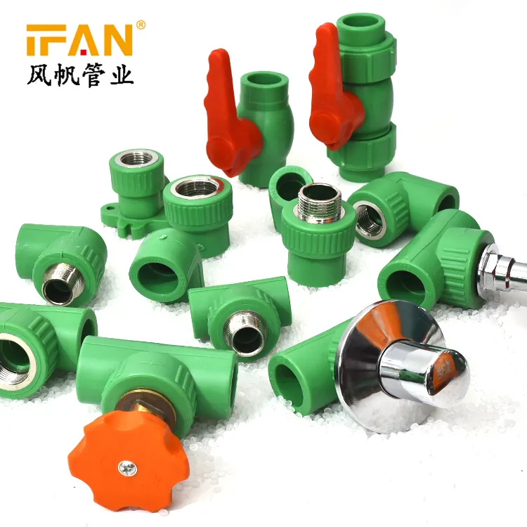 IFAN-fabricación de tuberías PPR, inserto e inserción de tubería de latón, accesorios de fontanería PN16, 1/2 ", 3/4", PPR