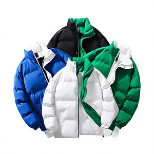 Thickening Vintage Bomber Jacket Stand Collar Zipper Custom Embroidery Windproof Warm <b>Winter</b> Men's <b>Coat</b> Plain Dyed Woolen Fabric - Product Image 2