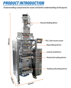 Machine d'emballage automatique multi-voies à 4 lignes de grande capacité pour sachets de poudre de blé, de spiruline et de mélanges alimentaires super-nutritifs - Product Image 2