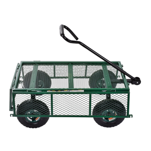 Chariot de jardin avec côtés amovibles, 400-lbs. Capacité, poly chariot vert de décharge de jardin avec le cadre en acier et 10 po. - Product Image 2