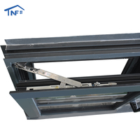 Fenêtre à battant en aluminium à triple vitrage de style moderne NFRC Fenêtres tournantes à écran inclinable en acier inoxydable à cadre étroit de conception simple
