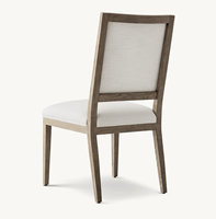 Chaise de salle à manger élégante et contemporaine en chêne et tissu, de style français, pour hôtels, banquets et cuisines.