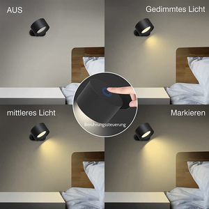 Multifunctional चुंबकीय ब्रैकेट प्रकाश टच dimmable रिचार्जेबल बैटरी संचालित संचालित पढ़ने कोने दीवार दीपक - Product Image 4