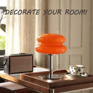 <span class=keywords><strong>Lampe</strong></span> de table en verre Bauhaus <span class=keywords><strong>Macaron</strong></span> à LED dimmable 3 couleurs, abat-jour en verre, pour salon et chambre à coucher, style champignon, vente en gros - Product Image 2