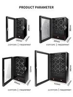 IBBETON Boîte à montres automatiques de luxe avec remontoir, coffre-fort, moteur Mabuchi, écran tactile LCD, accessoires de montre en bois