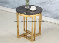 Table basse simple ronde avec plateau en marbre, table d'appoint d'angle, meuble de salon d'hôtel, tables d'appoint de canapé