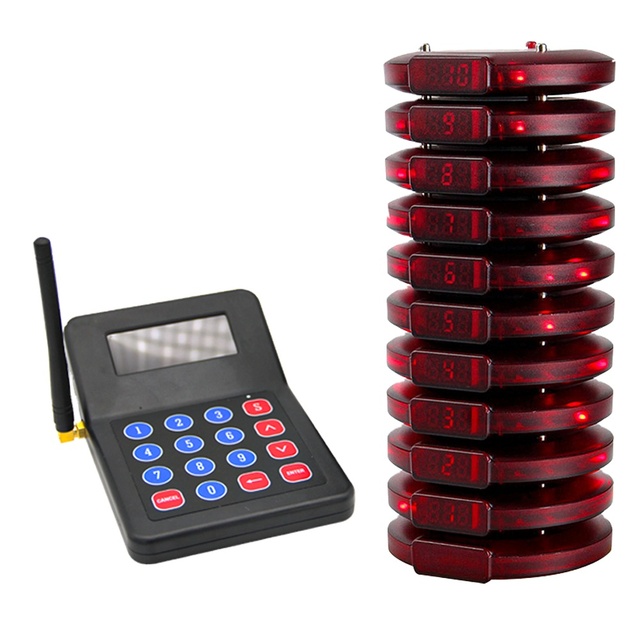 Wireless Restaurant Calling Waiter Table Bell Call Button Pager System